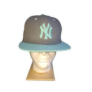 New York Yankees New Era Spring Two-Tone 9FIFTY Fitted 7 1/4 Hat Gray/Turquoise